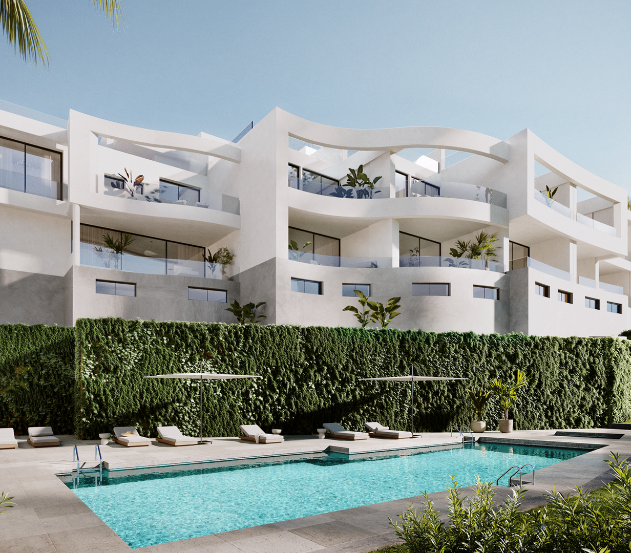 Modern town houses in Mijas Costa with sea views