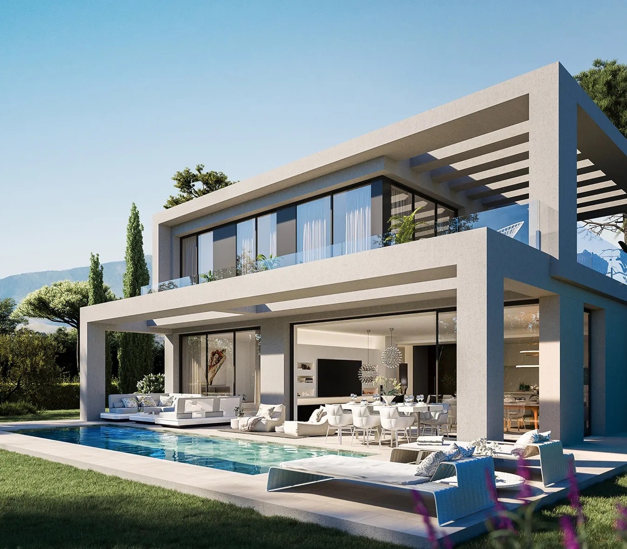 Golf villas with sea views in Benahavís