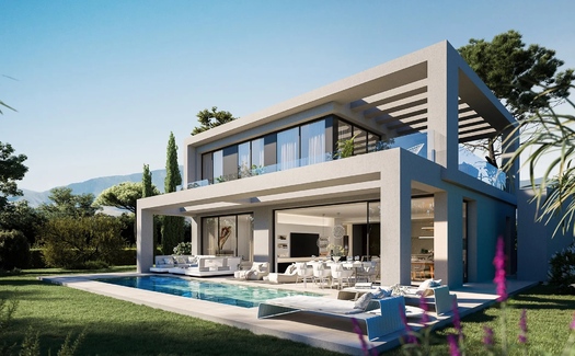Golf villas with sea views in Benahavís