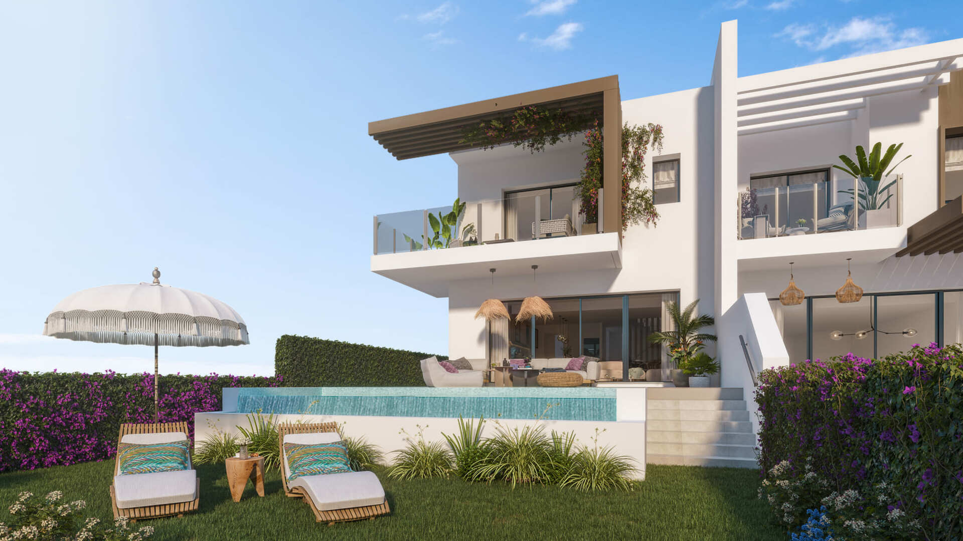Modern townhouses with sea views in Mijas Costa