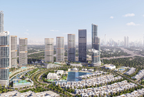Ein einzigartiger Wolkenkratzer-Wohnkomplex mit Luxusapartments und Villen am Rande der Innenstadt von Dubai