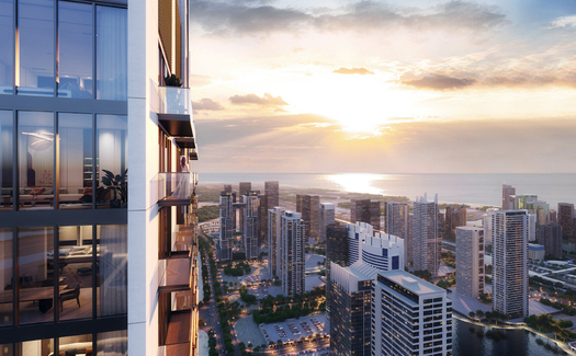 Modern apartments and penthouses in a skyscraper residence in Dubai with sea views