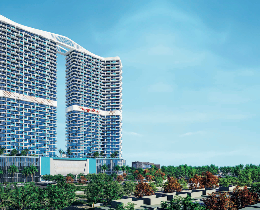 Un complesso residenziale a Dubai Sports City dove l'estetica incontra l'atletica