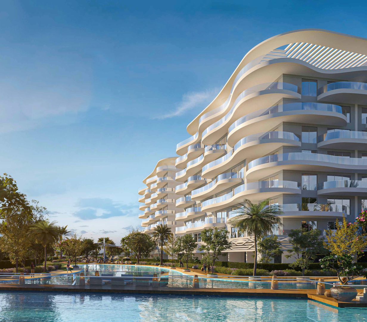 A residential complex surrounded by lagoons inspired by the Mediterranean Sea