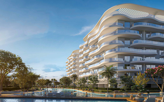 A residential complex surrounded by lagoons inspired by the Mediterranean Sea
