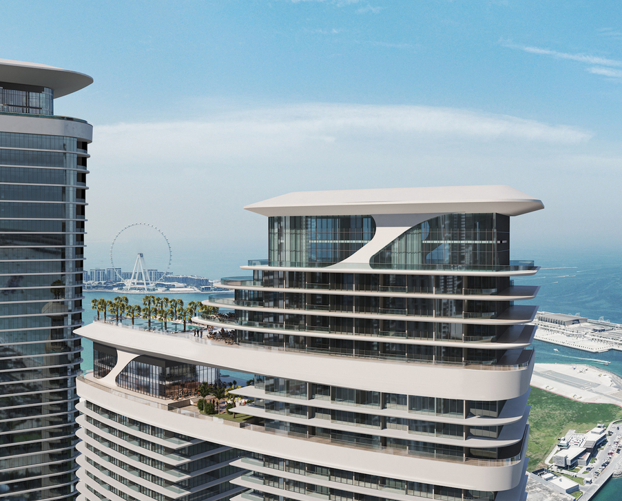 Complesso residenziale grattacielo direttamente sul mare a Dubai Marina