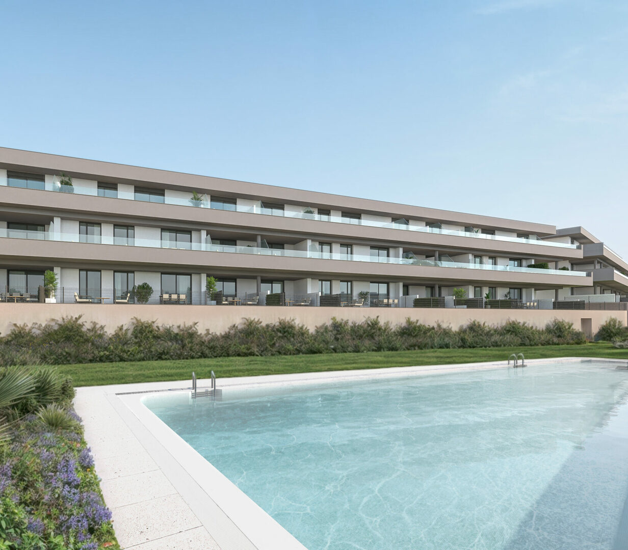 Residential complex on the sunny Costa del Sol next to a golf club